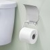 mDesign Wall Mount Toilet Tissue Paper Roll Holder and Dispenser with Cover for Bathroom Storage - Holds/Dispenses One Roll  Mounting Hardware Included - Durable Aluminum  Silver Finish - B06XH79C8C